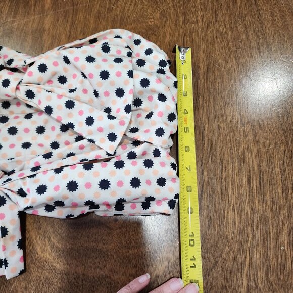 Maeve By Anthropology Crop Top Size 6 One Shoulder Sleeve Polka Tod Preppy - Picture 6 of 8